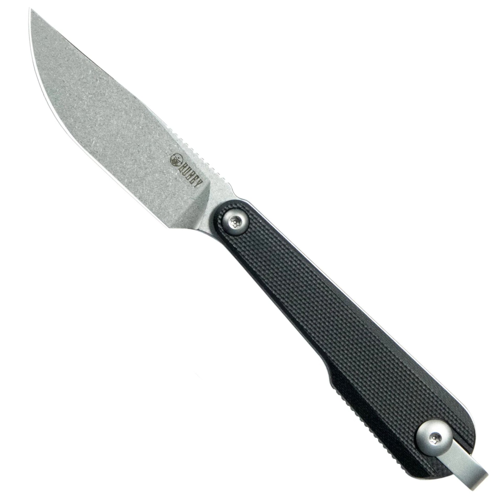 Kubey KU451A YAG (14C28N, Drop Point, Beadblast, Black G10, Kydex Sheath) Fixed Blade Knife