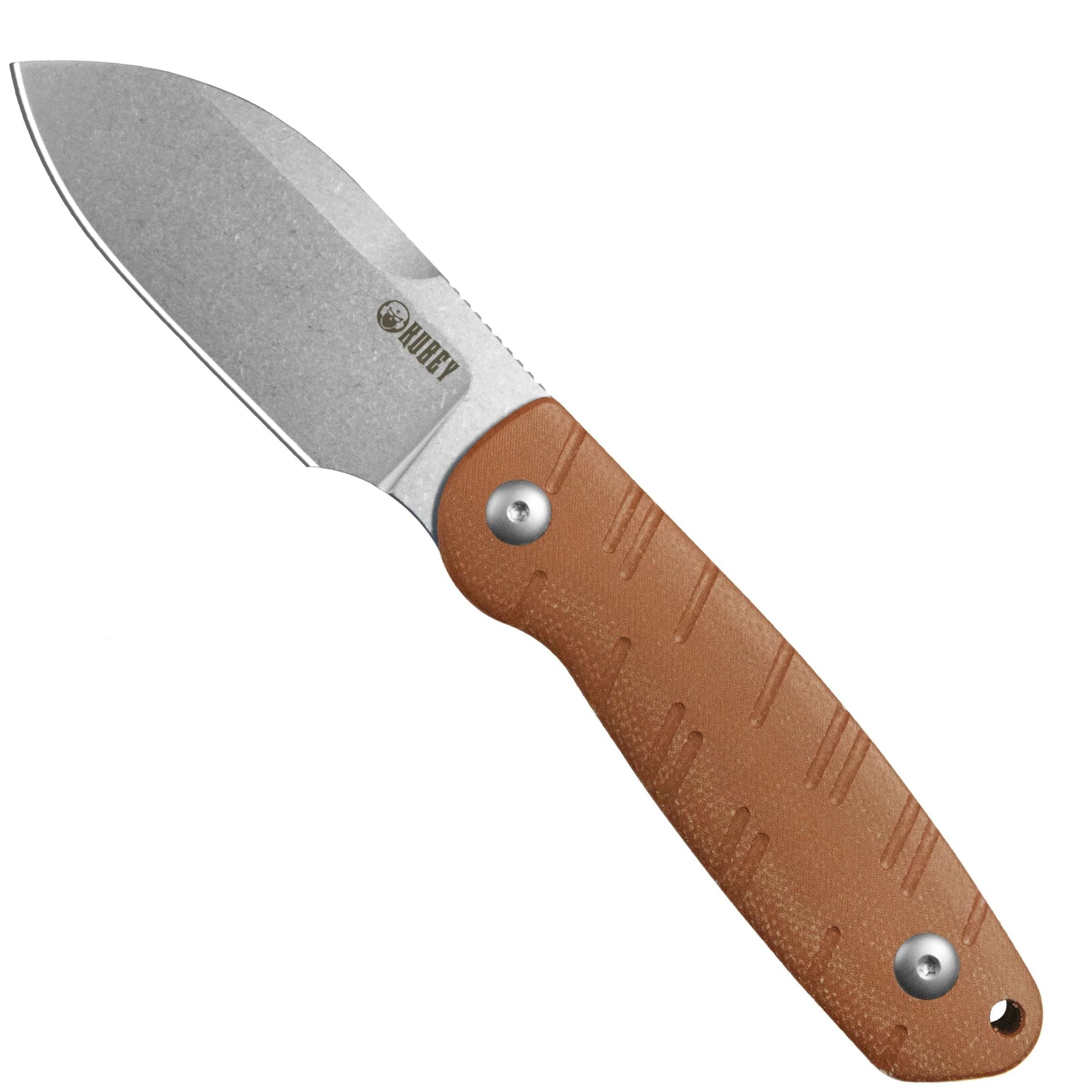 Kubey KU455B Microburst (14C28N, Sheepsfoot, Beadblasted, Micarta, Kydex Sheath) Fixed Blade Knife