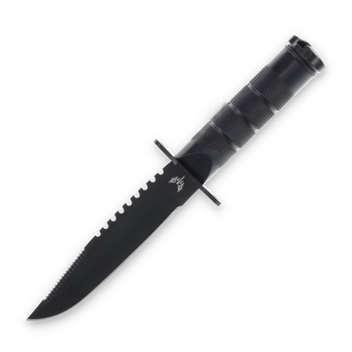 Combat Ready Survival Fixed Blade Knife Black with Survival Kit C...