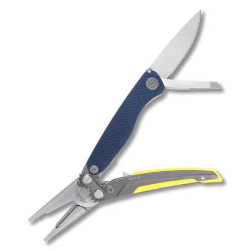 SOG Aegis Mt Multitool Indigo And Acid 1.9in Satin Clip Point Bla...