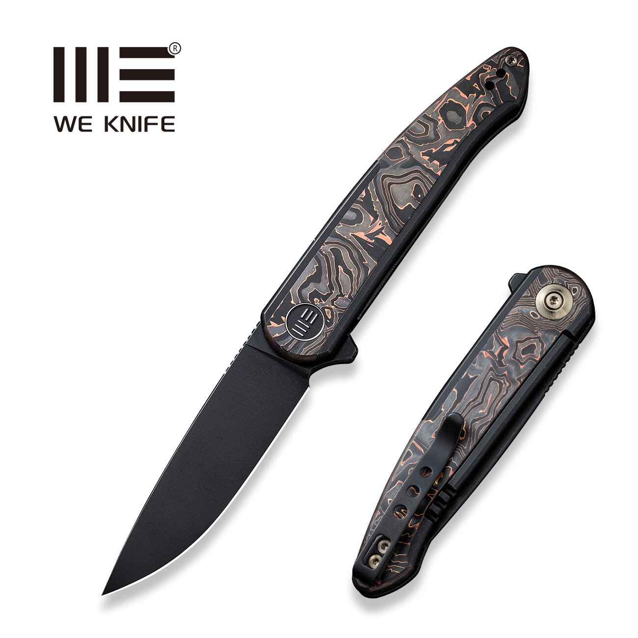 WEKNIFE Smooth Sentinel Flipper Knife Titanium & Carbon Fiber Handle (2.97" CPM 20CV Blade) WE20043-6