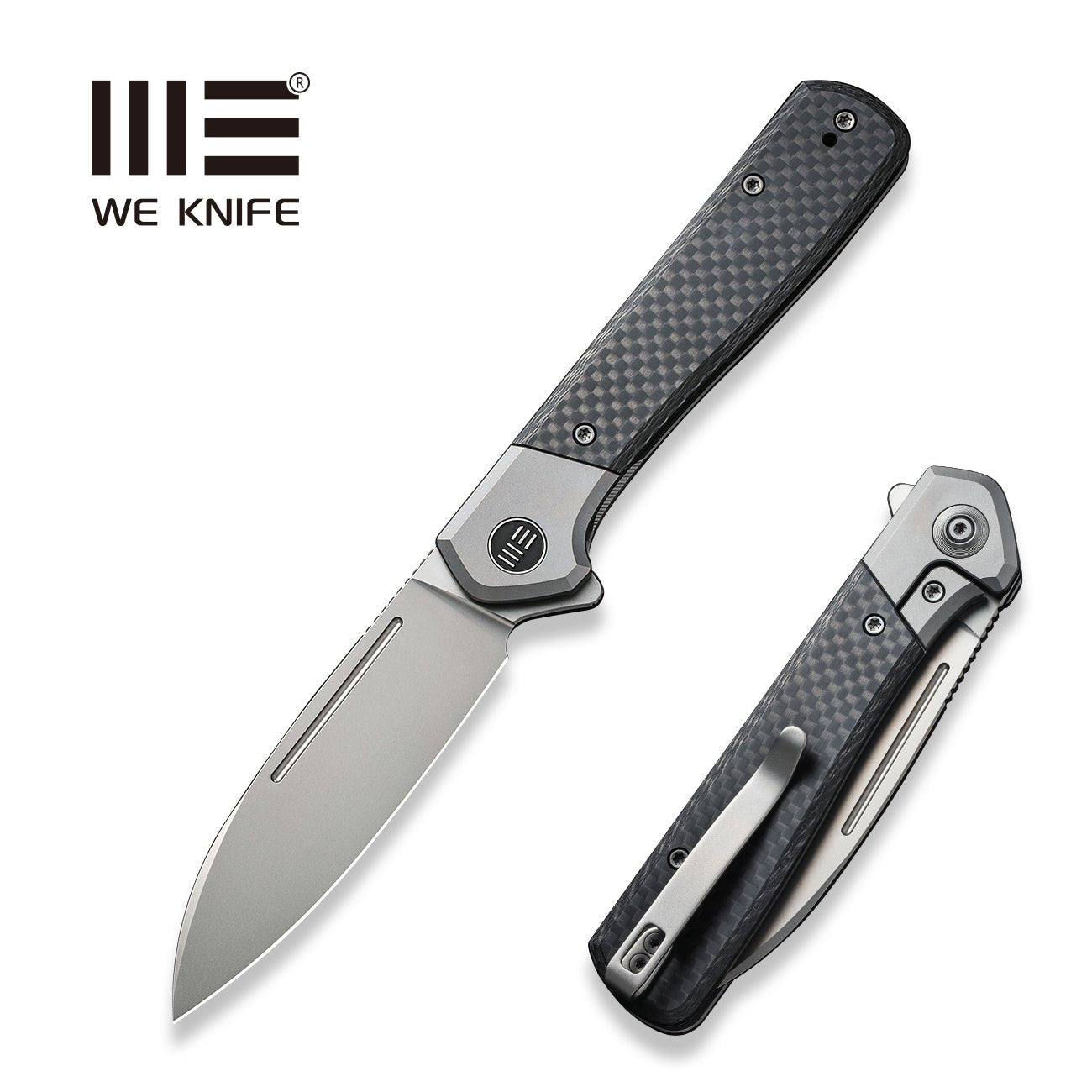 WEKNIFE Soothsayer Flipper Knife Titanium & Carbon Fiber Handle (3.48" CPM 20CV Blade) WE20050-1