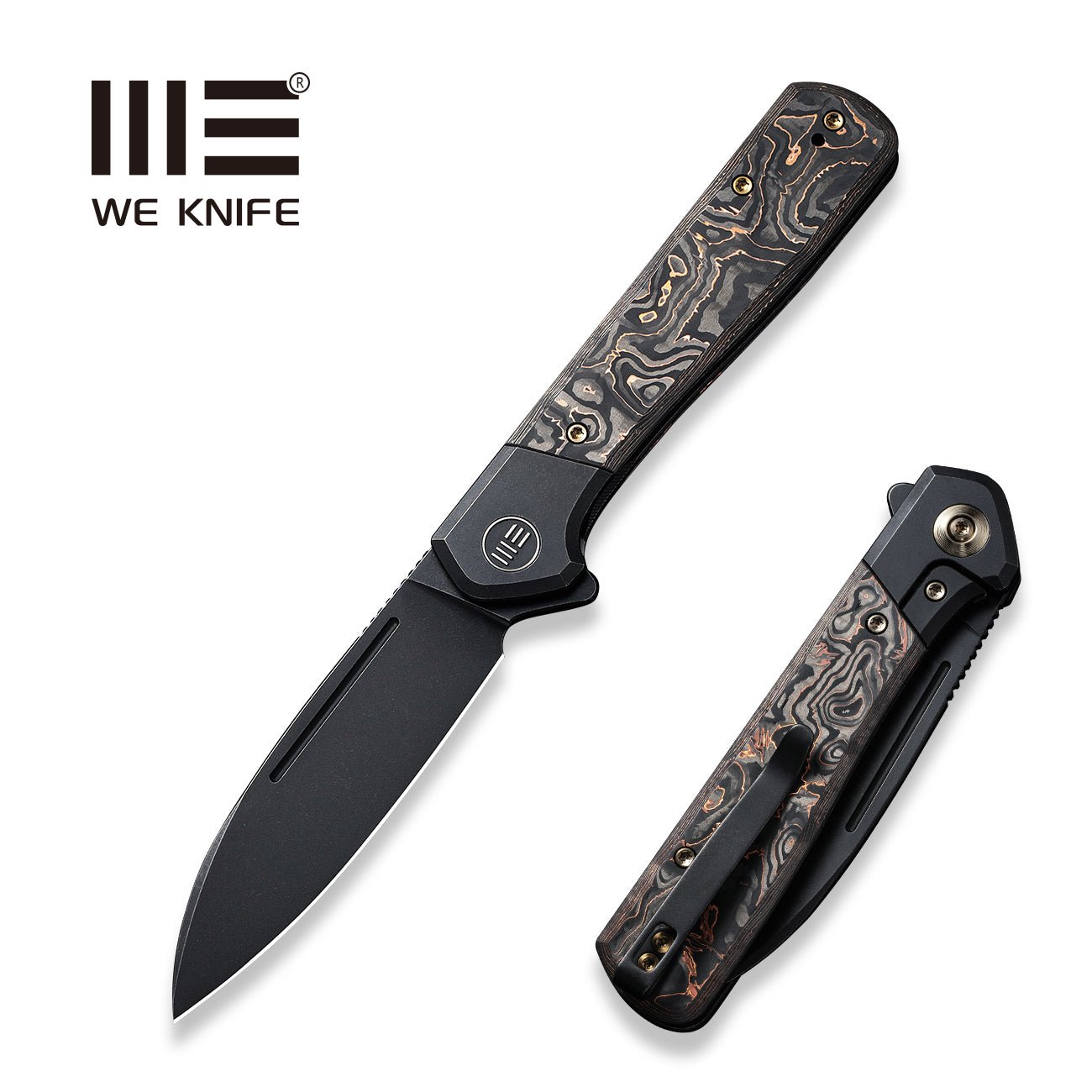 WEKNIFE Soothsayer Flipper Knife Titanium & Carbon Fiber Handle (3.48" CPM 20CV Blade) WE20050-2